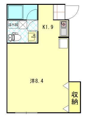 コーポラス手形(ワンルーム/2階)の間取り写真
