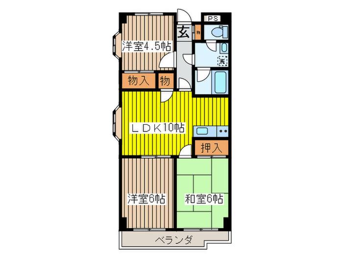 キャラクトーレ七番館(3LDK/2階)の間取り写真