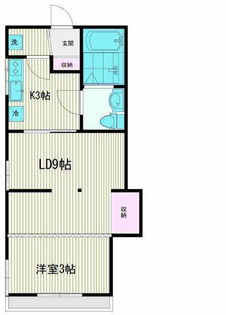 カブラハイツI(1LDK/2階)の間取り写真