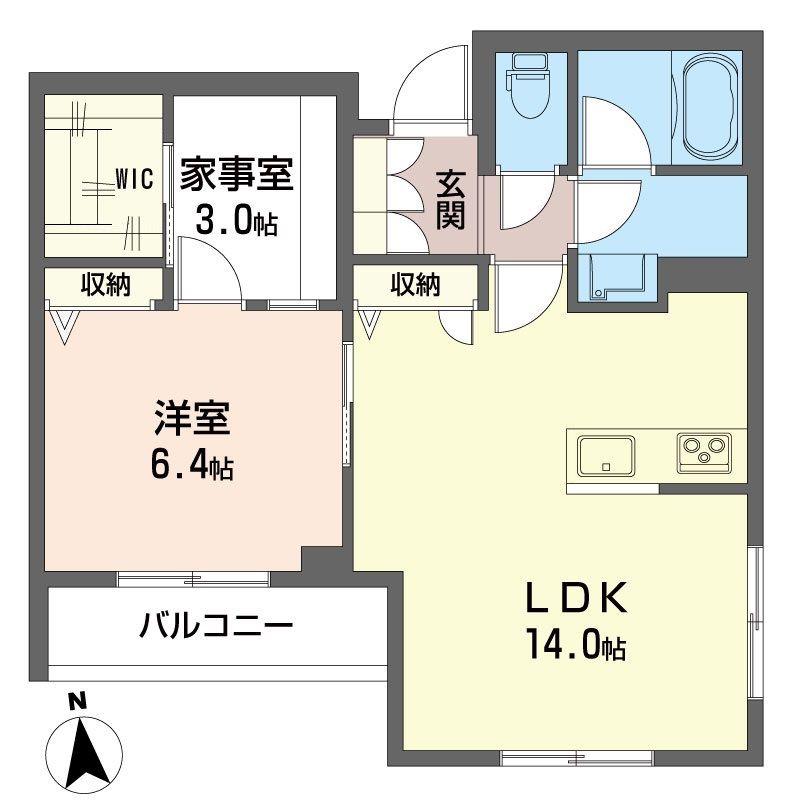グリーンメゾン平井(1SLDK/3階)の間取り写真
