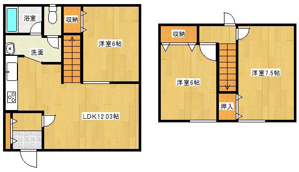 メゾネット25(3LDK/1階)の間取り写真