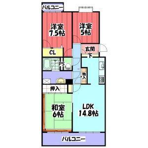 本郷パークマンション(3LDK/2階)の間取り写真
