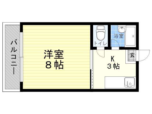 メゾンヌーヴェル(1K/2階)の間取り写真