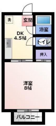 シティコーポすずらんII(1DK/2階)の間取り写真