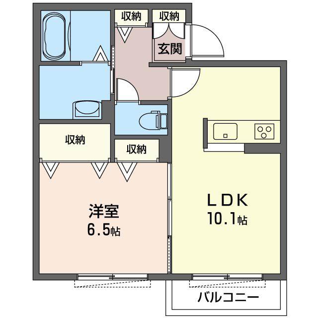 モマ フォート(1LDK/2階)の間取り写真