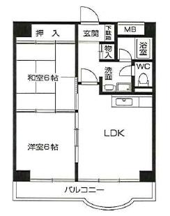 アーカス野江(2LDK/7階)の間取り写真