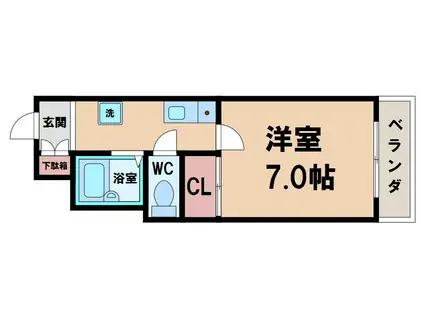 ドルチェ北田辺(1K/5階)の間取り写真