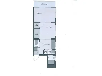 富山ビル(2K/3階)の間取り写真