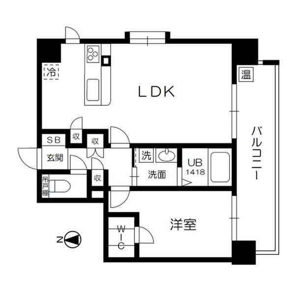 CASA FELICE(1LDK/9階)の間取り写真