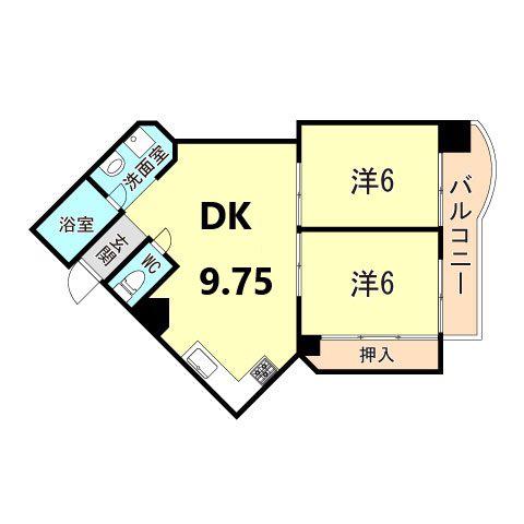 レジデンス明信(2DK/5階)の間取り写真