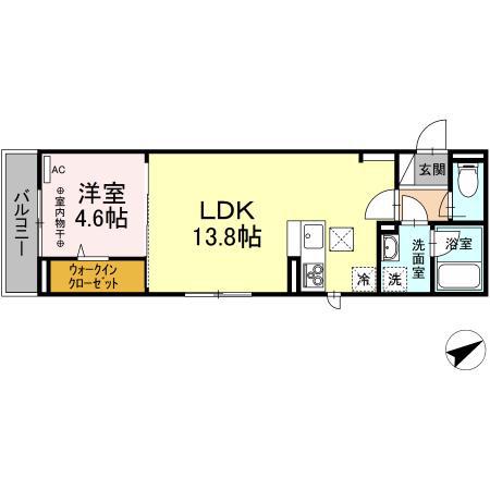 FRONT OF KOGANEI STATION(1LDK/2階)の間取り写真