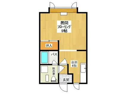 カルム高栄東(1K/1階)の間取り写真