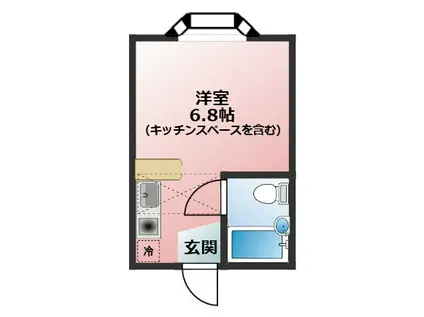 ベルピア安浦第2(ワンルーム/2階)の間取り写真