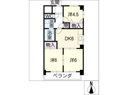 濃尾開発ビル(3DK/4階)の間取り写真