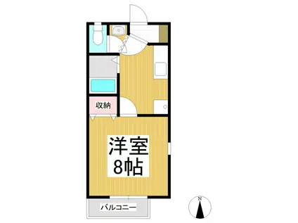 ファミール広田 A棟(1K/1階)の間取り写真