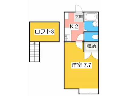 シェリール・ミニA(1K/1階)の間取り写真