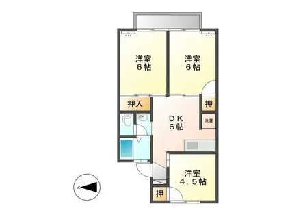 フィーゲル加賀(3DK/1階)の間取り写真