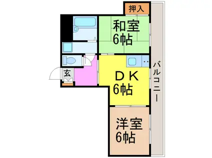小川ビル(2DK/3階)の間取り写真