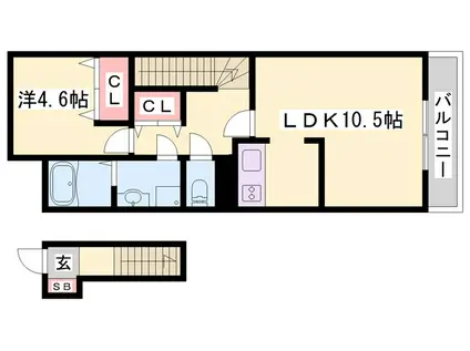 パーチェ(1LDK/2階)の間取り写真