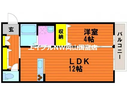 アルカ・ソラーレIII(1LDK/1階)の間取り写真