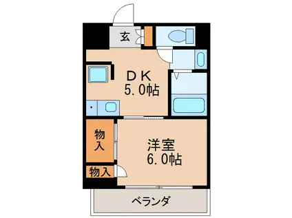 ケイポイントビル(1DK/3階)の間取り写真