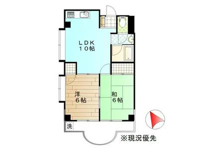 第8西山ビル(2LDK/3階)の間取り写真