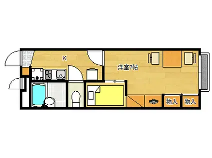 レオパレスもみじIII(1K/2階)の間取り写真