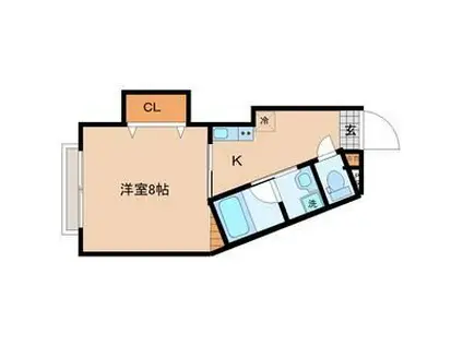 フォレストヒルサイド国見(1K/2階)の間取り写真