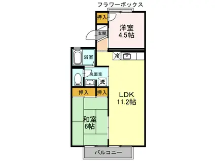 セジュール深井II(2LDK/2階)の間取り写真
