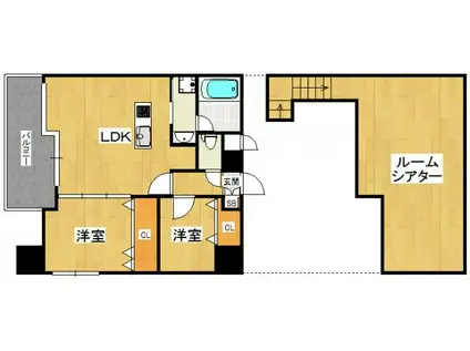 プライムアーバン博多(2LDK/13階)の間取り写真