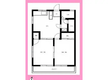 共栄ハウス(2DK/1階)の間取り写真