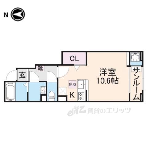 グレイス王寺(ワンルーム/1階)の間取り写真