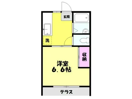 スカイコーポ(1K/1階)の間取り写真