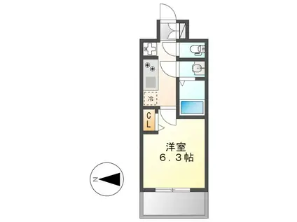 プレサンス新栄アーバンフロー(1K/9階)の間取り写真