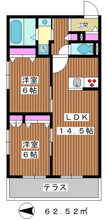 EL CIELO(2LDK/1階)の間取り写真