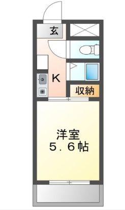 アーバンメゾン豊川(1K/5階)の間取り写真