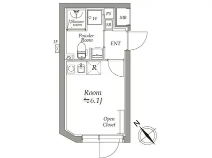 アトリオフラッツ野方(ワンルーム/2階)の間取り写真