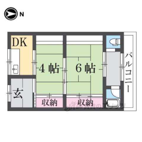 野口文化(2DK/1階)の間取り写真