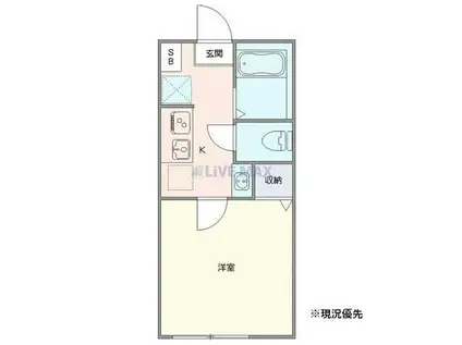 ラフィーネ・パーク岸根公園(1K/1階)の間取り写真