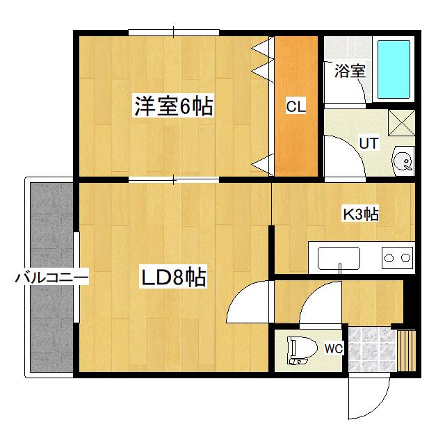 ラピュタハイツ(1LDK/1階)の間取り写真