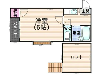 大橋メゾンBMⅢ B(1K/1階)の間取り写真
