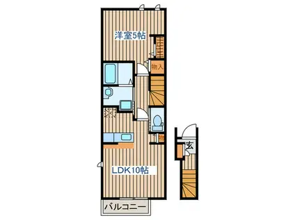 SHINE-C(1LDK/2階)の間取り写真