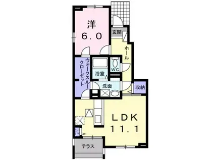 アプローズ 天神前(1LDK/1階)の間取り写真