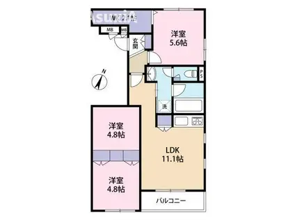 グラン シェル(3LDK/3階)の間取り写真