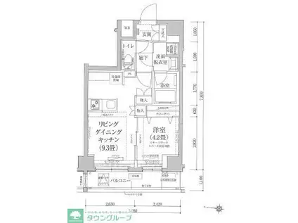 ルフレ グランデ府中(1LDK/5階)の間取り写真