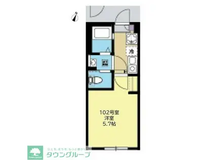 C.B.GREY.東林間(1K/1階)の間取り写真