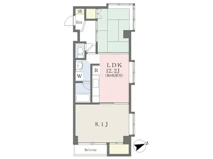 ハイムスT1(1LDK/3階)の間取り写真