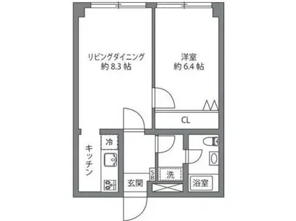 高輪ペアシティ(1LDK/6階)の間取り写真