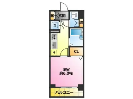 クレール・ド・モリュ武蔵小杉(1K/6階)の間取り写真