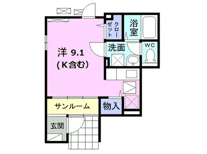 ソレアード ビビエンダ(1K/1階)の間取り写真